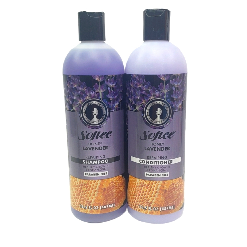 Softee Honey Lavender Repairing Shampoo Conditioner Set Growth & Enhancing